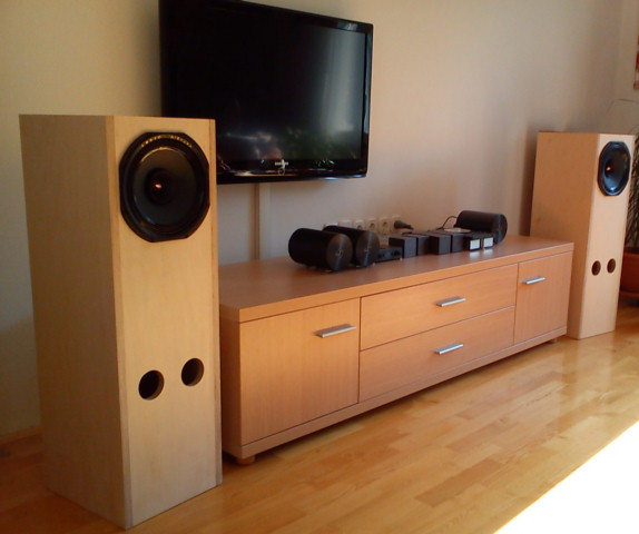 2.8 diy home theater full range speaker cabinets