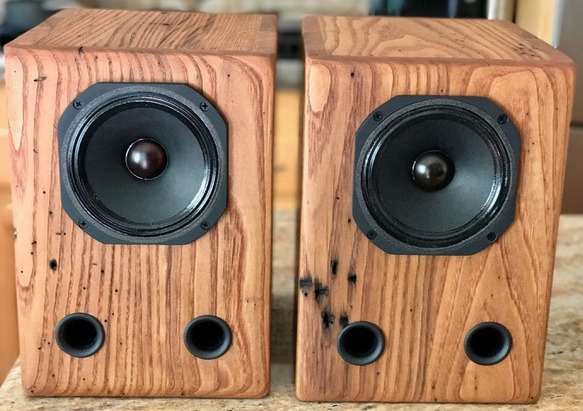 diy full range speaker projects matched pair in barn wood