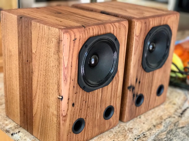 diy full range speaker kits in barn wood
