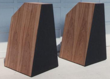 diy full range speakers in walnut wedge cabinets